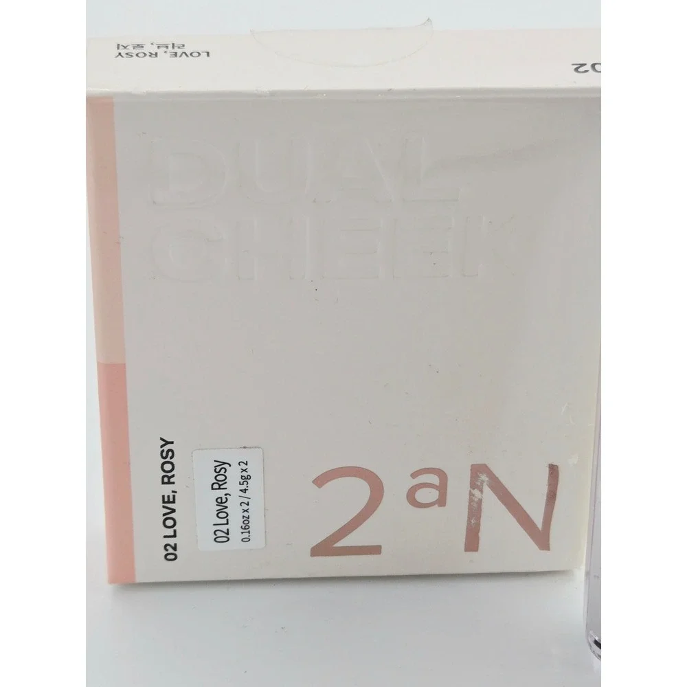 2aN Dual Cheek 02 Love, Rosy Pink Blush Palette K-Beauty 6g New